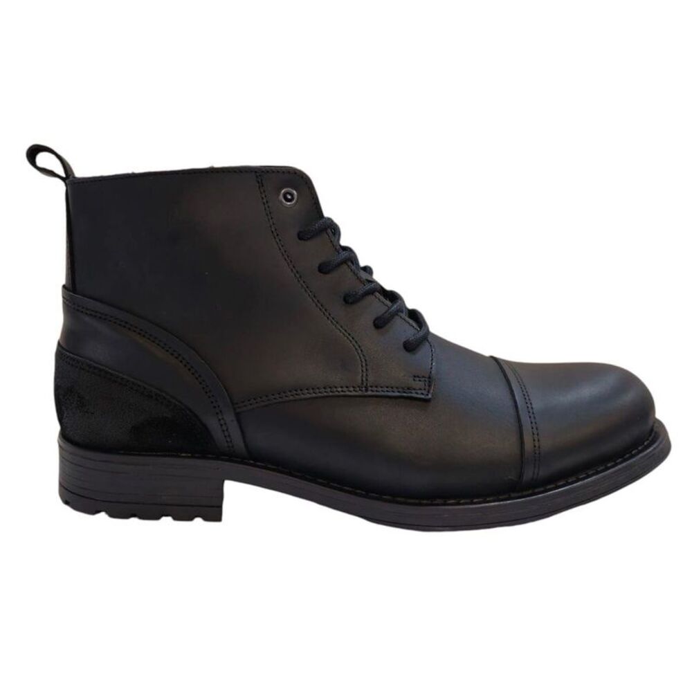 Firetrap Mens Focus Leather Block Heel Boots / Black